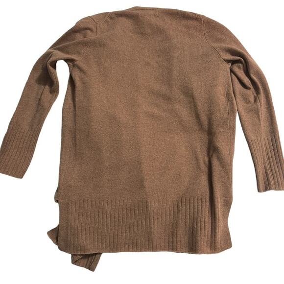 Nicole Miller Tan Cashmere Open Cardigan/Waterfall Sweater - Large - Picture 4 of 5